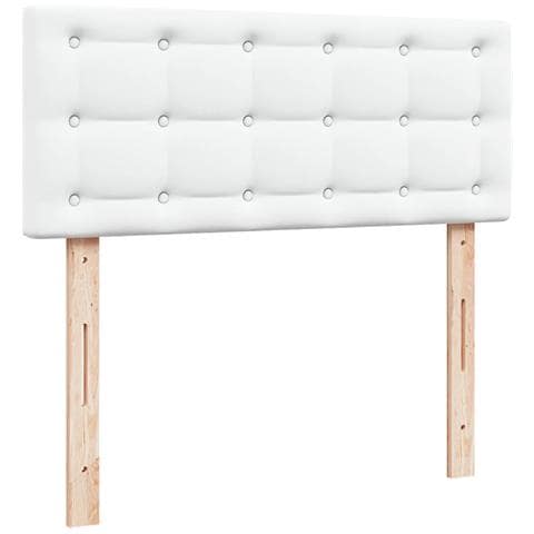 Struttura Letto Pouf con Materasso Bianco 120x200 cm Similpelle - Foto 9