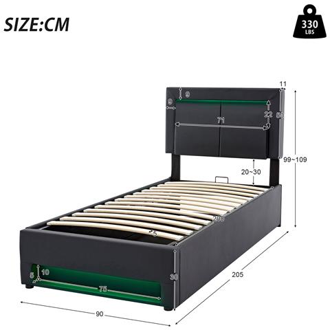 Letto Con Usb, Led Regolabile E Design Moderno - Foto 3