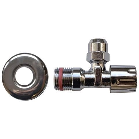 Valvola A Squadra 3/8  Autosigillante Cromata Con Rosetta - Foto 1