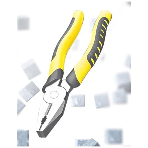 Set Di Pinze Combinate Da 6"" E Pinze A Becchi Lunghi Da 8"" - Manico In Tpr Giallo/nero, Per Lavori Domestici Ed Elettrici - Foto 5