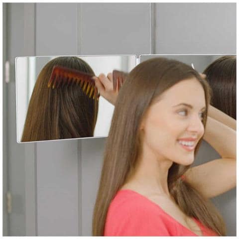 Specchio Cosmetico Ingranditore A Tre Ante Con Gancio Estensibile Per Il Trucco Black - Foto 6