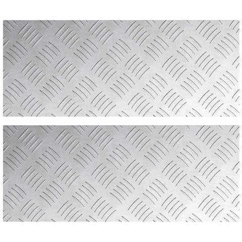 Dischi Quadrati 2 pcs Argento 50 x 20 cm Alluminio - Foto 1