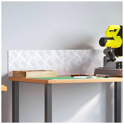 Dischi Quadrati 2 pcs Argento 50 x 20 cm Alluminio - Foto 2