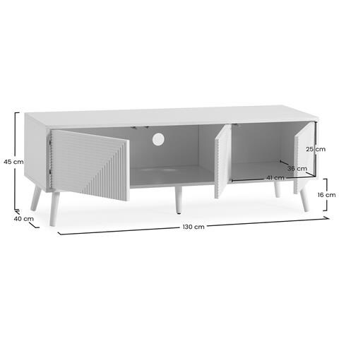 Mobile Tv Telmo 3 Ante Colore Bianco 130 Cm - Foto 8