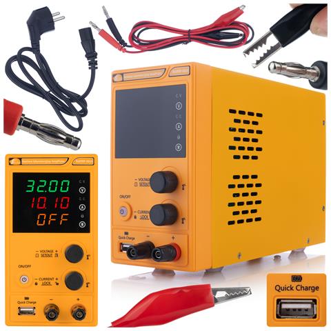 Zasilatore Da Laboratorio Amppulse Rapep-3210 32v 10a - Precisione Elevata, Display Chiaro | Protezione, Usb Quick Charge | Uso Versatile - Foto 1