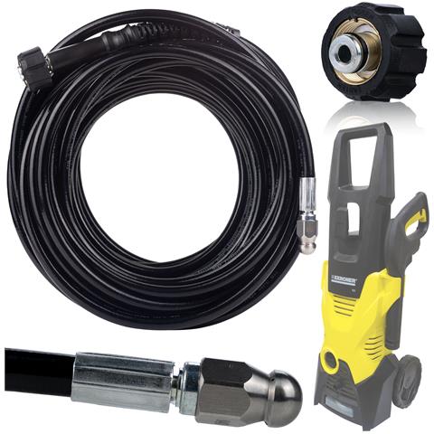 Tubo Alta Pressione 30m Con Filettatura M22 - Compatibile Con Idropulitrice Kärcher K2-k7 | Materiali Resistenti, Pressione Max 200 Bar - Foto 2