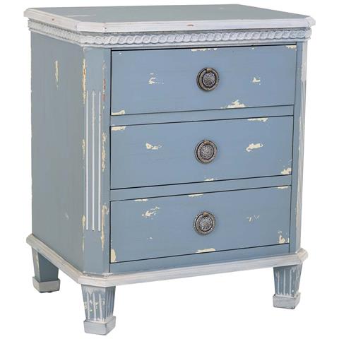 Comodino In Legno Con 3 Cassetti 50x35x60 Blu - Foto 1