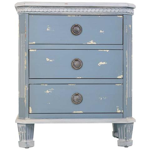 Comodino In Legno Con 3 Cassetti 50x35x60 Blu - Foto 2