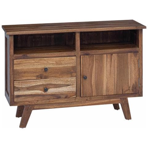 Credenza Naturale 100 x 30 x 68 cm Legno di teak solido - Foto 1
