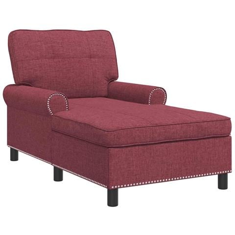 Chaise Lounge con cuscino Rosso Vino 91 x 157 x 91 cm Tessuto - Foto 1