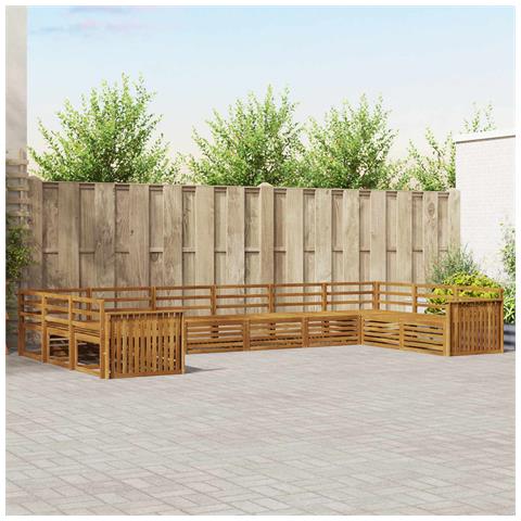 Set divani 10 pcs Naturale Legno di Acacia Massello - Foto 2