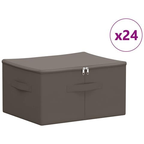 Scatola di Stoccaggio 24 pcs Grigio 50 x 30 x 25 cm - Foto 1