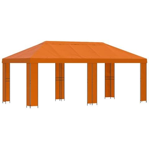 Gazebo da giardino 6 x 3 m Arancione Poliestere e Acciaio 190 - Foto 1