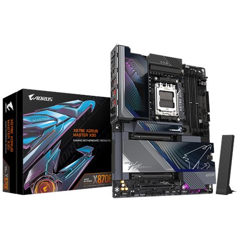 X870E AORUS MASTER X3D Scheda Madre - Supporta CPU AMD Ryzen 9000, VRM digitale a 18+2+2 fasi, fino a 9000MHz DDR5 (O.C.), 2xPCIe 5.0 + 3xPCIe 4.0, Wi-Fi 7, LAN 10GbE, USB 4 - Foto 1