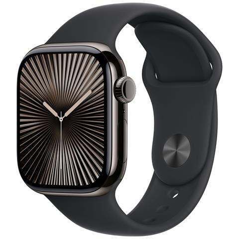 Watch Series 10 Serie 10 GPS + Cellular 42mm Cassa in Titanio color Ardesia con Nero Sport Band - M /L - Foto 1