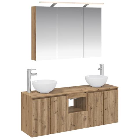 Set di Armadi da Bagno 4 pcs Rovere Artigianale - Foto 1