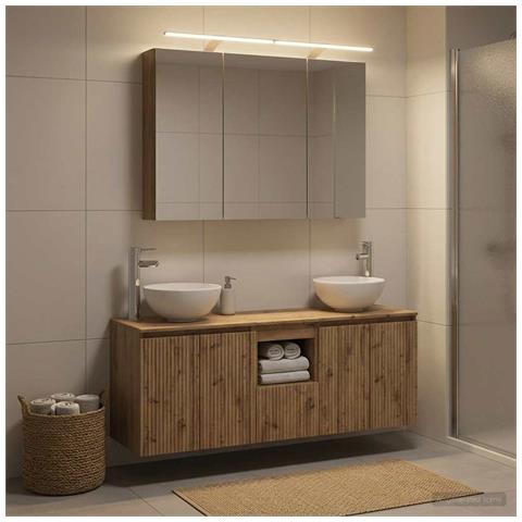 Set di Armadi da Bagno 4 pcs Rovere Artigianale - Foto 2