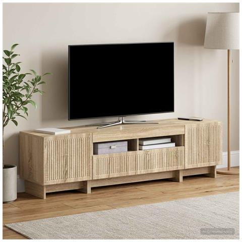 Mobile TV LED a 5 pezzi Rovere Sonoma Legno ingegnerizzato - Foto 2