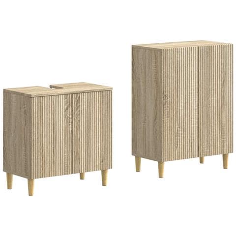 Set di Armadi da Bagno da 2 Pezzi ARNHEM Rovere Sonoma - Foto 1