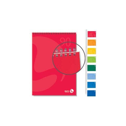 confezione da 5 pezzi - blocco notes spiralato lato corto 150x210mm 90gr 50fg 5mm color - Foto 1