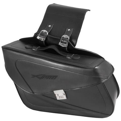 Borsa Moto Customo Chopper Borchie Cromate Nero Laterale Sinistra Singola - Foto 1
