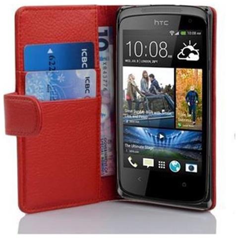 Cadorabo Custodia Compatibile Con Htc Desire 500 In Rosso Cremisi - Coperchio Protettivo In Ecopelle Testurizzata E Tasca Per Carte Di Credito - Foto 1