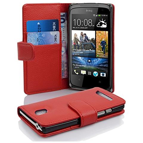 Cadorabo Custodia Compatibile Con Htc Desire 500 In Rosso Cremisi - Coperchio Protettivo In Ecopelle Testurizzata E Tasca Per Carte Di Credito - Foto 4