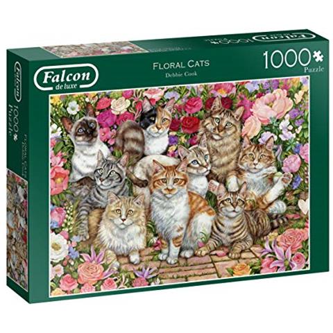Floral Cats Pcs Falcon De Luxe-puzzle Da 1000 Pezzi Con Gatti Floreali, Multicolore, 11246 - Foto 1