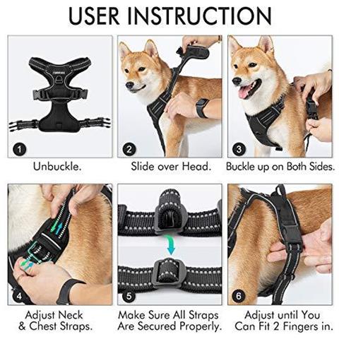 No Pull Cablaggio Del Cane Medio Clip Anteriore Dellanimale Domestico Cablaggio Della Maglia Con Manico Regolabile Imbottito Imbracatura Cane Riflettente Mesh Leggero Del Cablaggio Del Cane Per La Formazione Esterna Walking-black - Foto 4