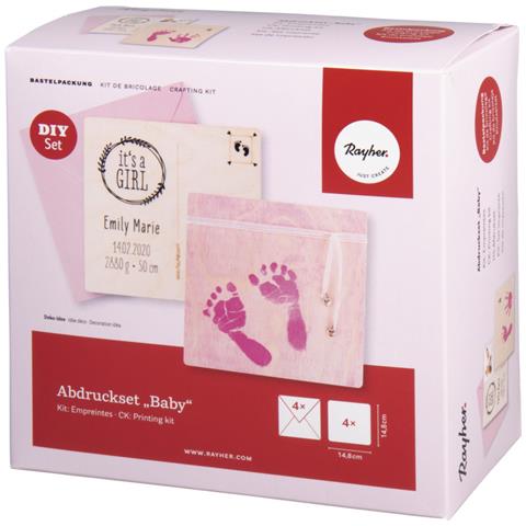 Kit Fai Da Te - Annunci Di Nascita In Legno Con Stampe Per Bambini - Rosa - Foto 2