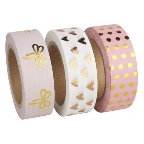 3 Washi Tape 10 M - Rosa-oro - Foto 1