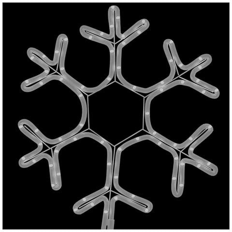 Figura Natalizia Fiocco di Neve con 72 LED Bianco Caldo 38x37cm - Foto 5