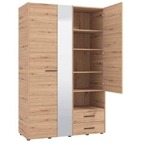 Armadio 2 Ante 2 Cassetti Con Specchio Di Design Moderno Industrial Cm 127,5 X 55 X 205,5 H - Foto 2