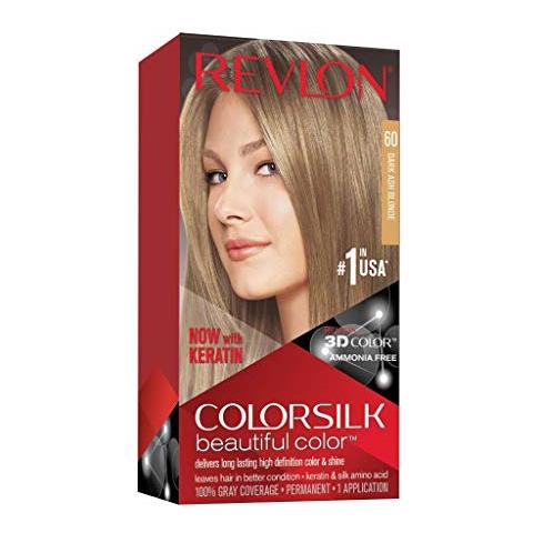 Permanent Hair Color, Tintura Permanente Per Capelli, Colorisilk Con Copertura Dei Capelli Grigi Al 100%, Senza Ammoniaca, Cheratina E Aminoacidi, 60 Biondo Scuro Cenere, 44 Oz (confezione Da 1) - Foto 1