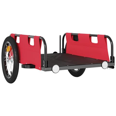 Rimorchio Per Bici Da Carico Rosso In Tessuto Oxford E Ferro - Foto 2