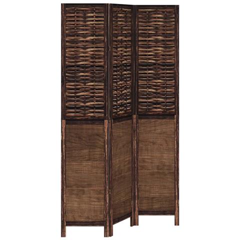 Divisorio Ambienti 3 Pannelli Marrone Scuro Massello Paulownia - Foto 2
