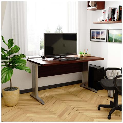 Scrivania per computer BM135, 135x60x76 cm, Colore Weng? - Foto 4