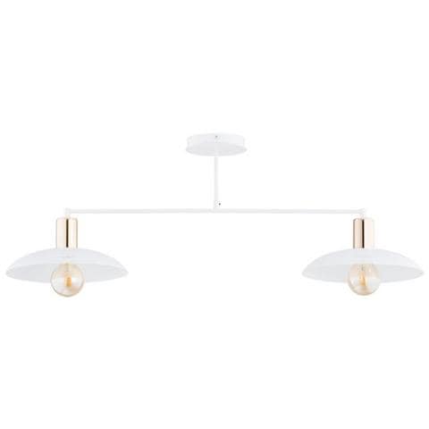 Lampada A Sospensione Hermes - Bianco - Acciaio Verniciato A Polvere, Vetro - 86x60x86 Cm - Foto 2