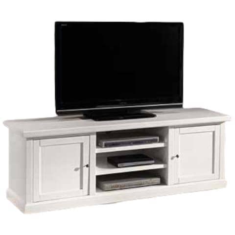 Porta Tv 2 Ante In Legno Shabby Bianco 160x46x56 - Foto 1