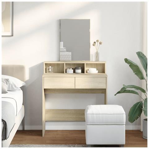 Toeletta Con Specchio Rovere Sonoma 80x41x144,5 Cm - Foto 3
