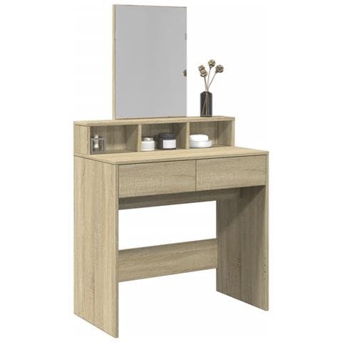 Toeletta Con Specchio Rovere Sonoma 80x41x144,5 Cm - Foto 1