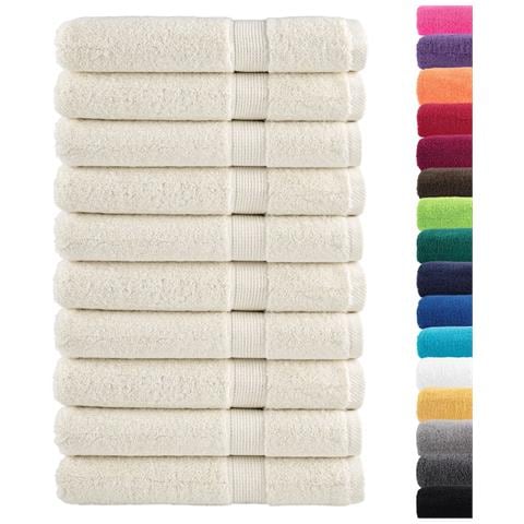 Asciugamani Premium SOLUND 10 pz Crema 100x200 cm 600 g /m² - Foto 2