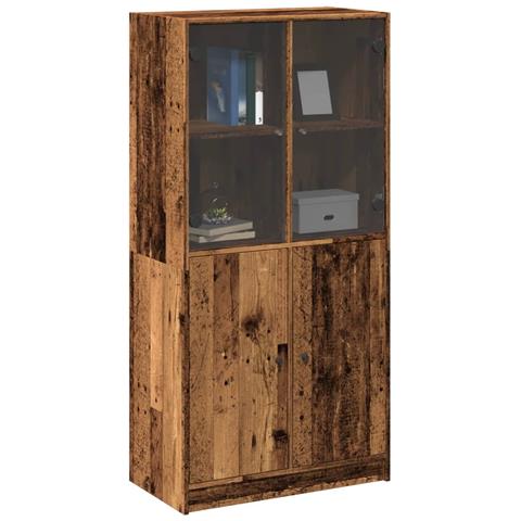 Credenza Con Ante Legno Antico 68x37x142cm In Legno Multistrato - Foto 3