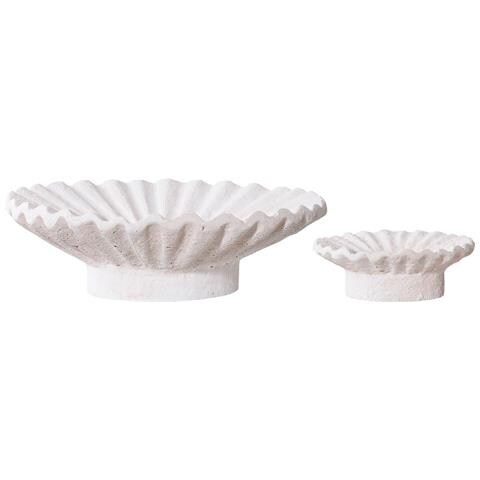 Portacandela Rachi - Bianco - Cemento - 21,5x21,5x7,3 Cm - Foto 1