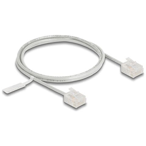 Cavo di rete RJ45 Cat. 6 UTP Ultra Slim 1 m grigio con connettori corti - Foto 1