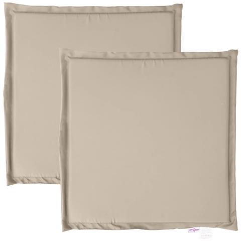Imbottitura Per Seduta Giardino 2pz Tortora 45x45x2 Cm Quadrata - Foto 2