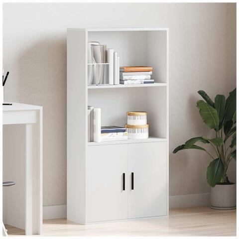 Libreria Bianca 60x24x120 Cm In Legno Multistrato - Foto 3