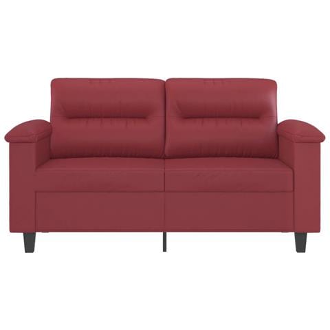 Divano A 2 Posti Rosso Vino 120 Cm In Similpelle - Foto 3