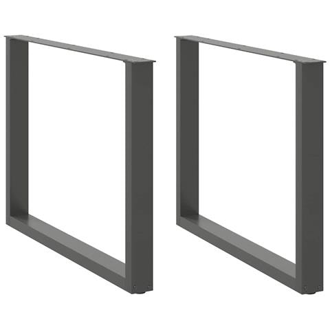 Gambe Tavolo Pranzo A U 2 Pz Antracite 100x(72-73)cm In Acciaio - Foto 1