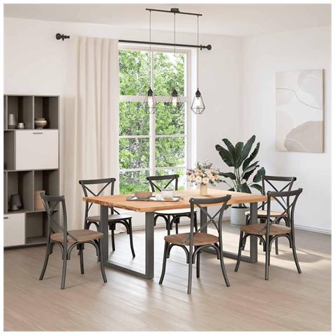 Gambe Tavolo Pranzo A U 2 Pz Antracite 100x(72-73)cm In Acciaio - Foto 2